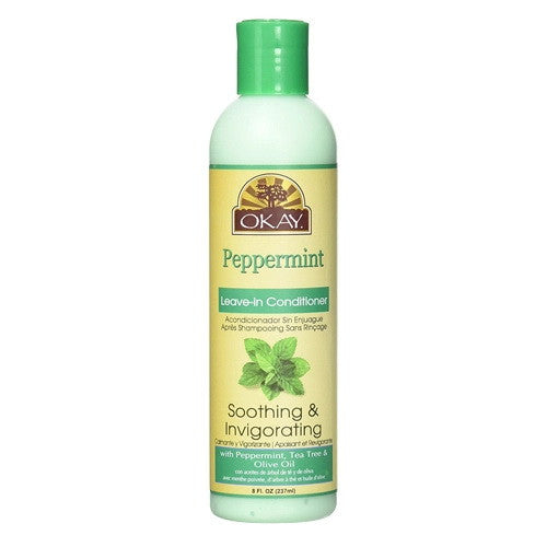 Okay Soothing and Invigorating Leave in Conditioner With Peppermint, Tea Tree And Olive Oil, 8 oz